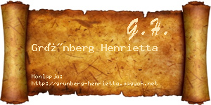 Grünberg Henrietta névjegykártya